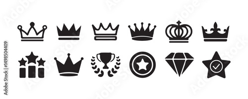 Royal Badge and Emblem Icon Set