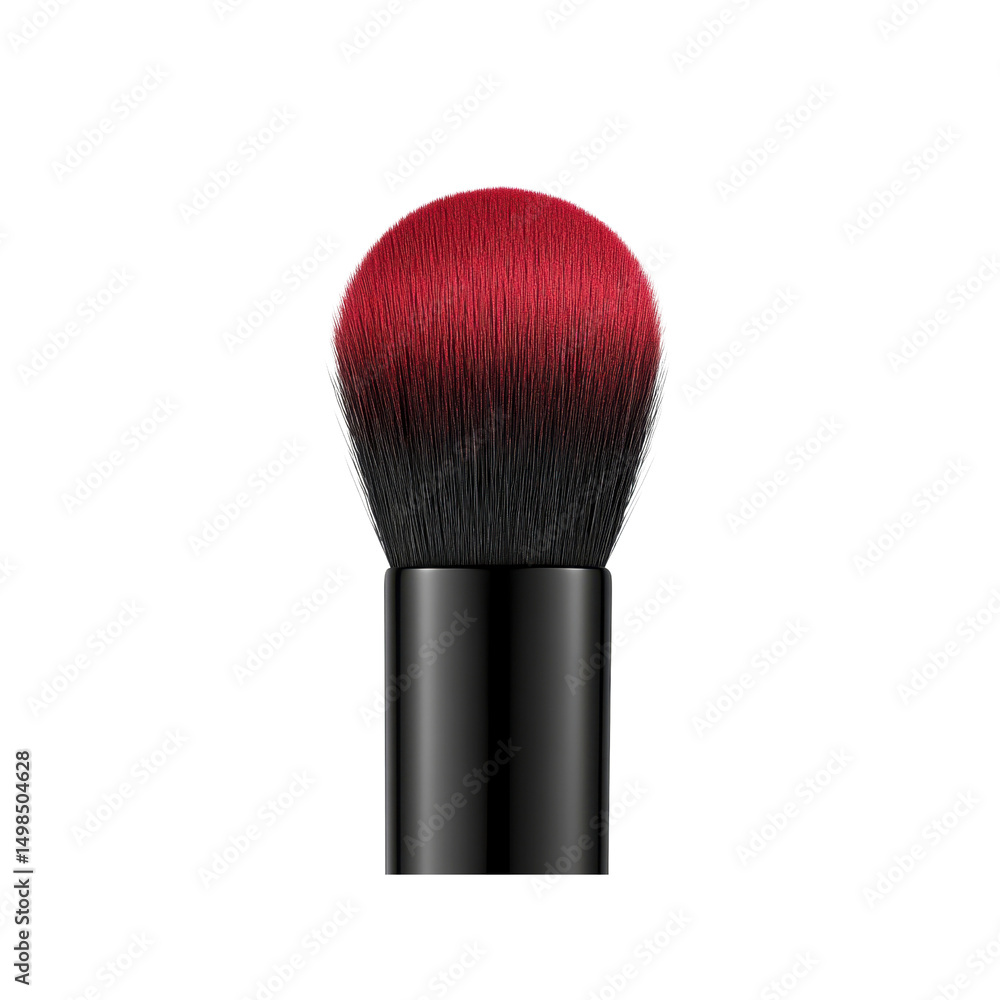 Professional Makeup Brush with Red and Black Bristles - Close-up Studio Shot Professional Makeup Brush with Red and Black Bristles - Close-up Studio Shot