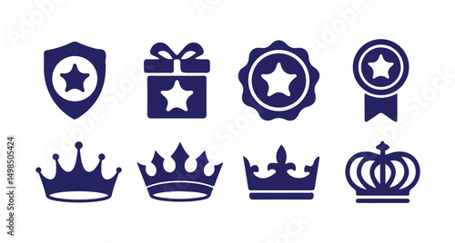 Royal Badge and Emblem Icon Set
