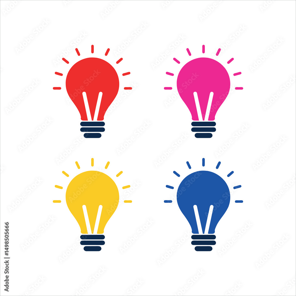 Fototapeta premium Minimal Light Bulb Icon Representing an Idea Concept