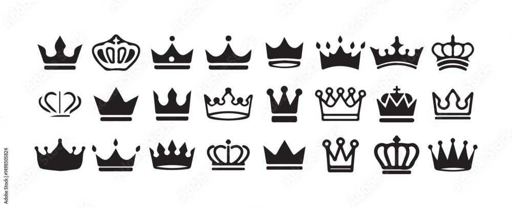 Obraz premium Flat Modern Crown with Simple Design