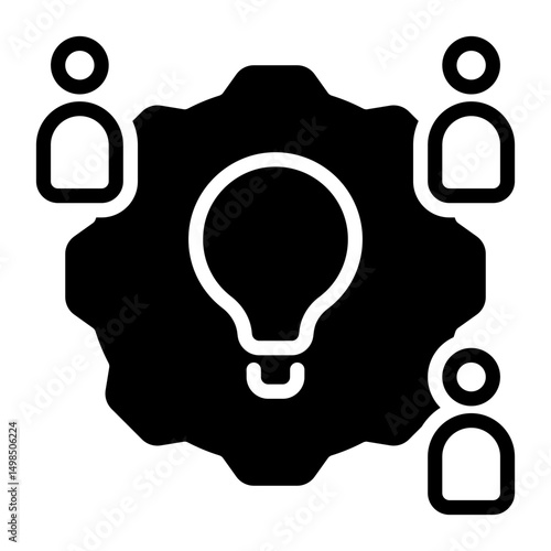 Teamwork icon, glyph icon style