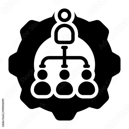 hierarchical structure icon, glyph icon style