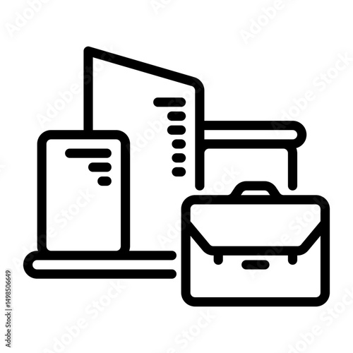 building icon, line icon style