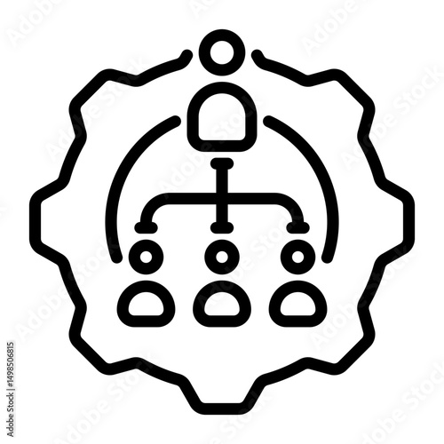 hierarchical structure icon, line icon style