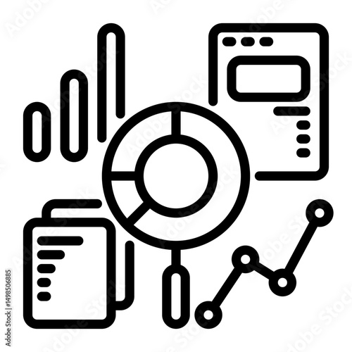 research icon, line icon style