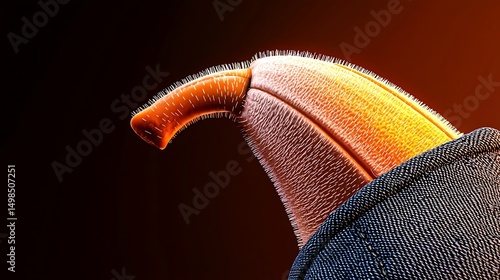 Close-up of a vibrant orange fruit with textured surface against a dark gradient background