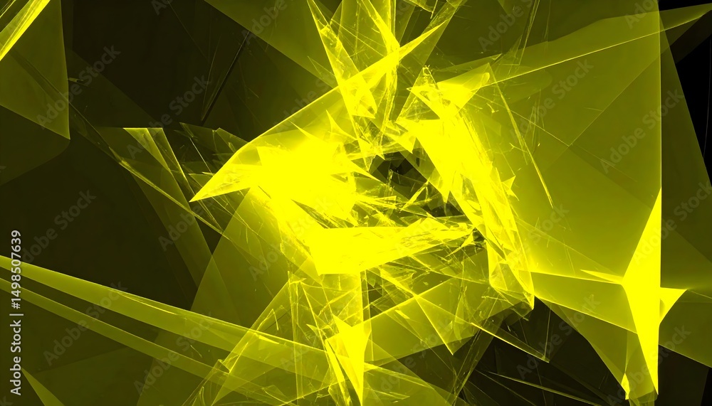 Obraz premium Abstract wallpaper where deconstructed alphabets (sans-serif fonts) morph into geometric explosions. Color palette: monochrome black-white with sudden bursts of neon yellow.