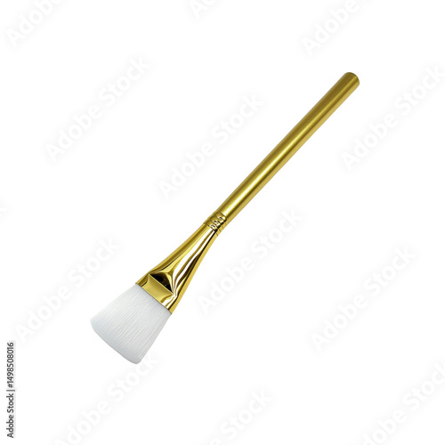 Gold Handle Flat Makeup Brush for Face Mask Application