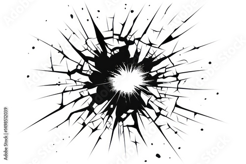 Dynamic black explosion graphic