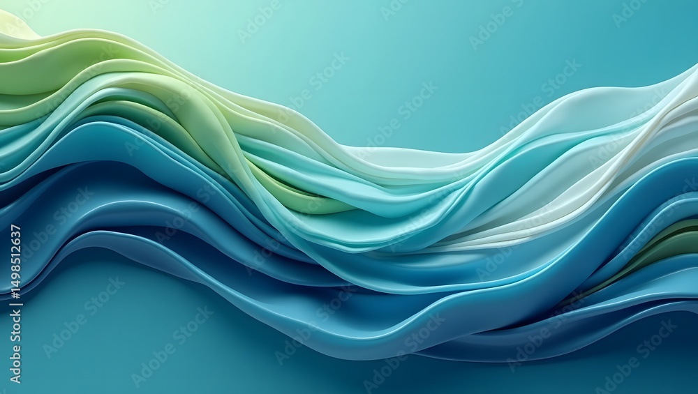Fototapeta premium Tranquil Tides – Layered Aqua Abstract Wallpaper