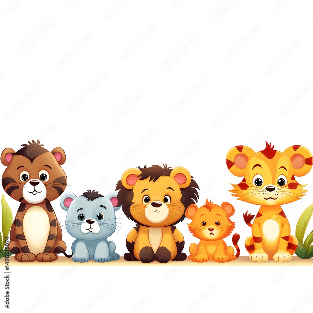 Professional Border Template Design with Cute Animals Illustration for Creative Projects Professional Border Template Design with Cute Animals Illustration for Creative Projects