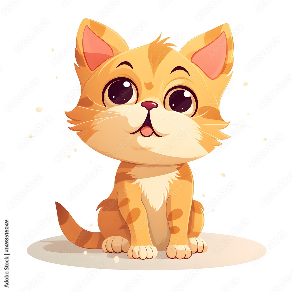 Obraz premium Playful Cat with Plaintive Look: A Cute Feline Asking and Caressing with Adorable Expressions