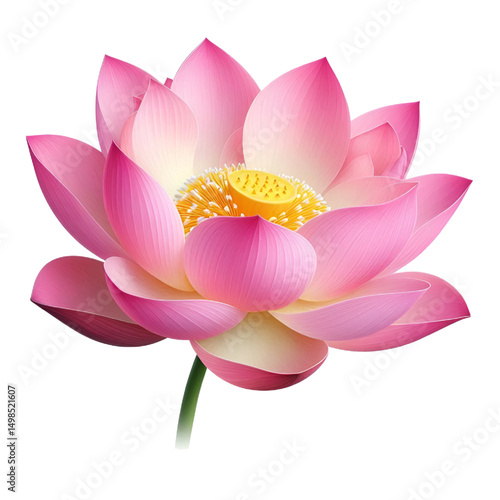 Cutout lotus flower on transparent background