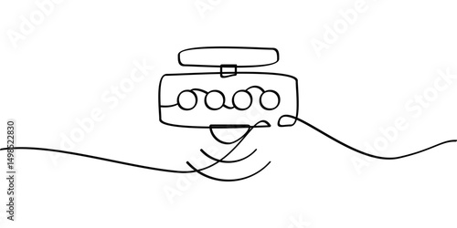 continuous line drawing motion sensor symbol. abstract line art illustration