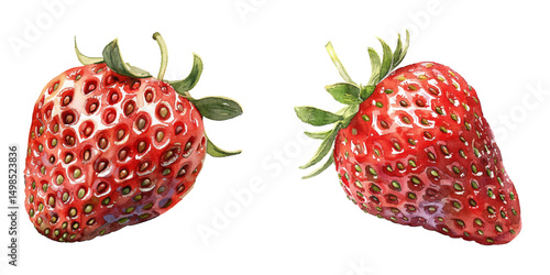 strawberry fruit watercolor vector illustration