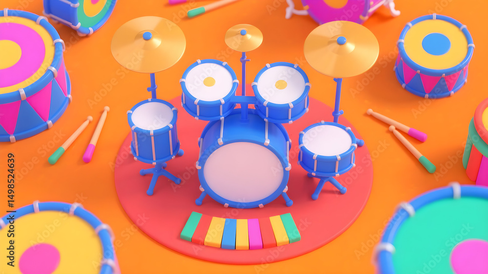 Obraz premium drum set vector illustration