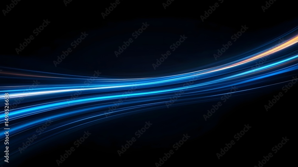 Naklejka premium Blue light speed burst with infinite perspective