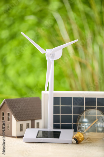 Wind turbine model, light b...