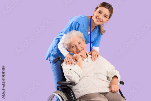 Senior woman in wheelchair ...