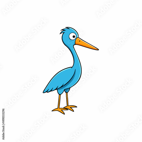 Wading Bird Perched On White