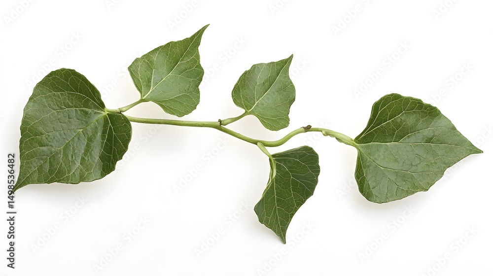 Obraz premium A leafy branch with heart-shaped leaves.