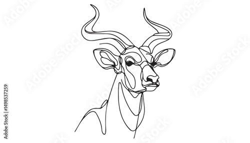 Continuous one single minimal line drawing Impala