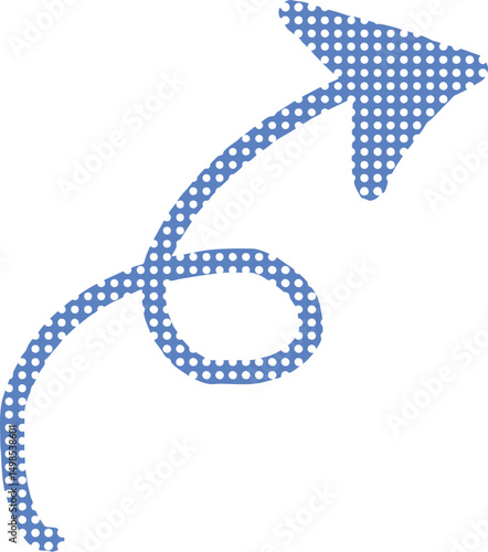 手描きで青いドット柄の回転した矢印アイコン Adobe Illustrator Artwork
