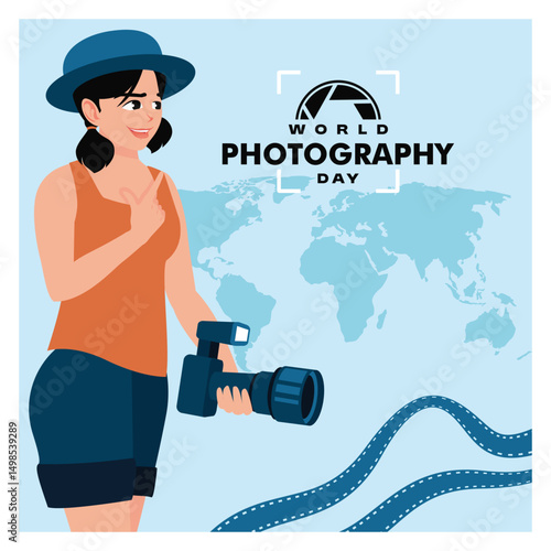Celebrating World Photography Day with Female Photographers Holding Cameras.