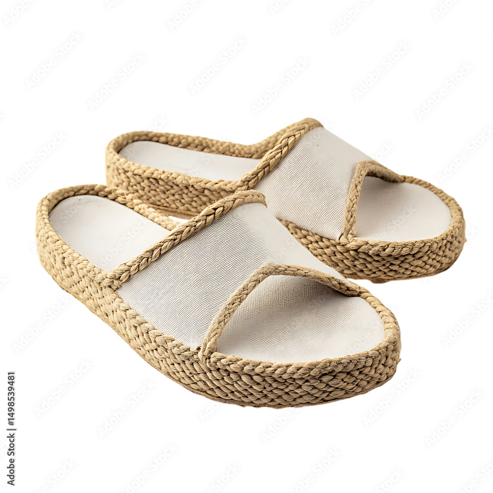 Fototapeta premium Fashion Forward Espadrille Style Sandals with Soft Isolated on Transparent Background