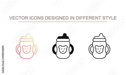 Sippy Cup icon design with white background stock illustration