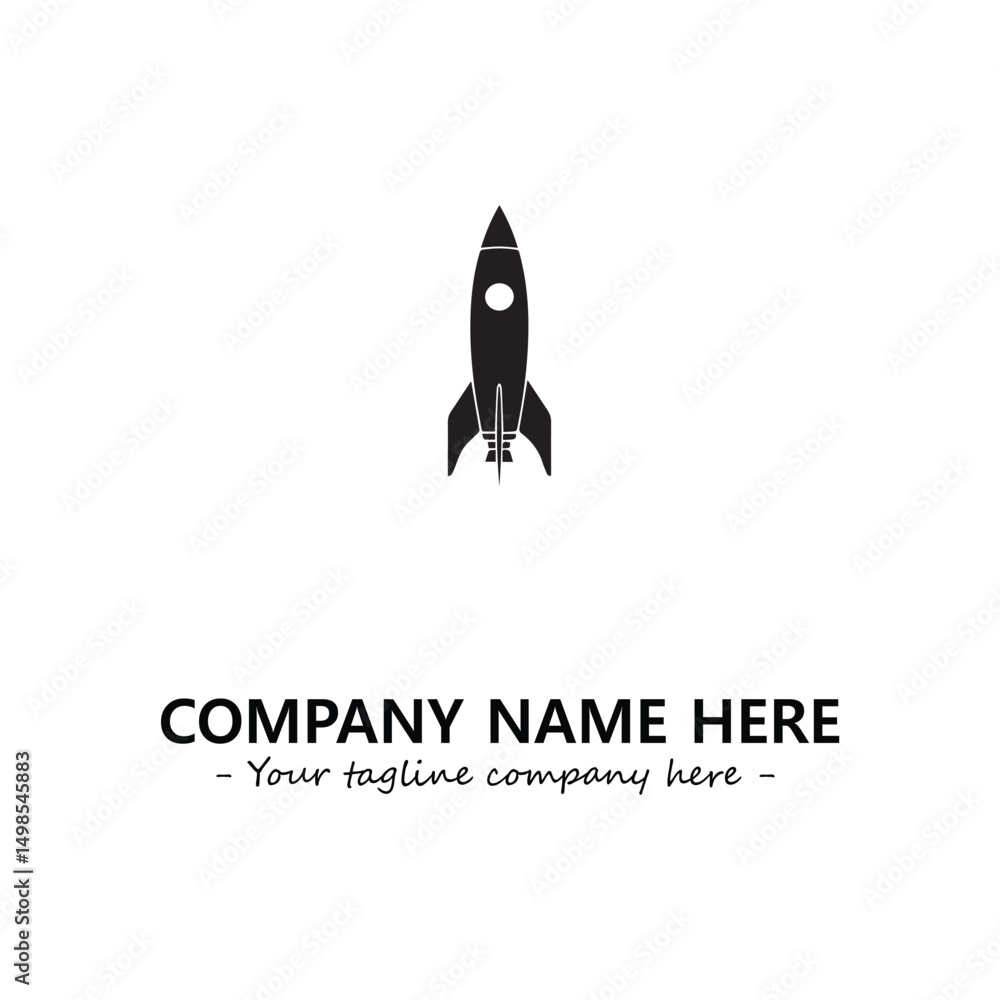 Fototapeta premium Rocket silhouette logo company design vector illustration