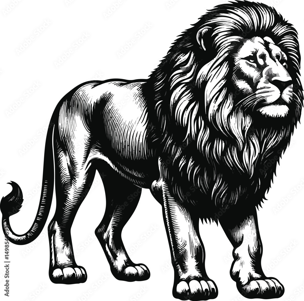Obraz premium lion vector illustrationwhite background