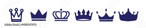 Regal Blue Crown Vector Emblem