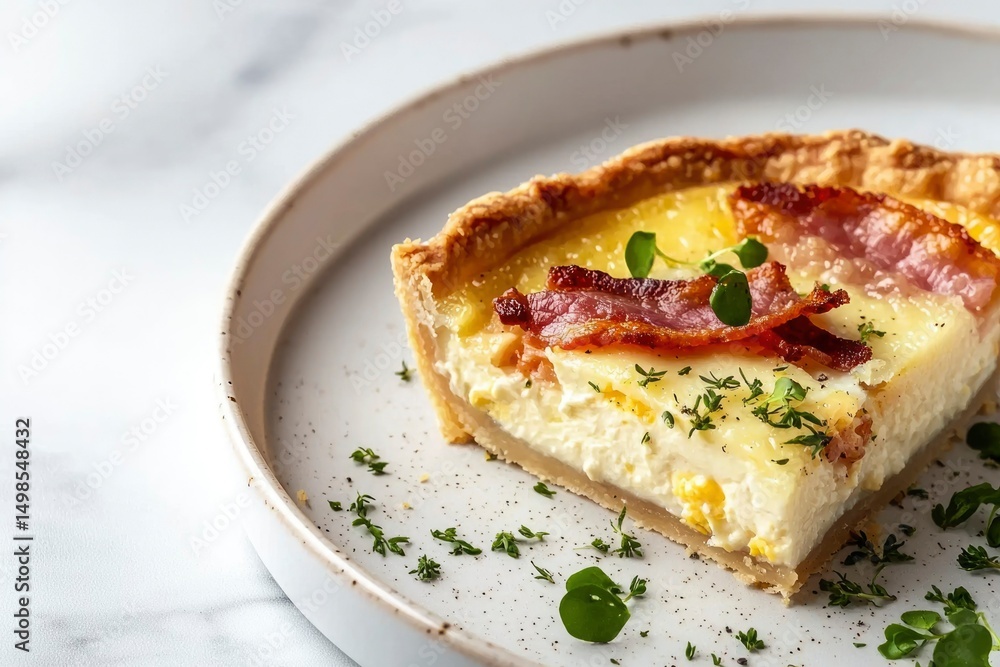 Savory custard pie slice Savory custard pie slice