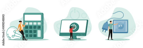 Reduce energy consumption at home. Switch device to standby mode. Power Outlet Plug Connection.