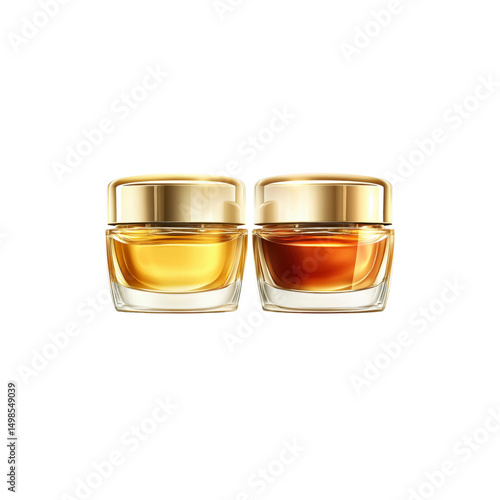 Luxurious Gold Cream Jars, Skincare Product Set, Beauty and Cosmetics