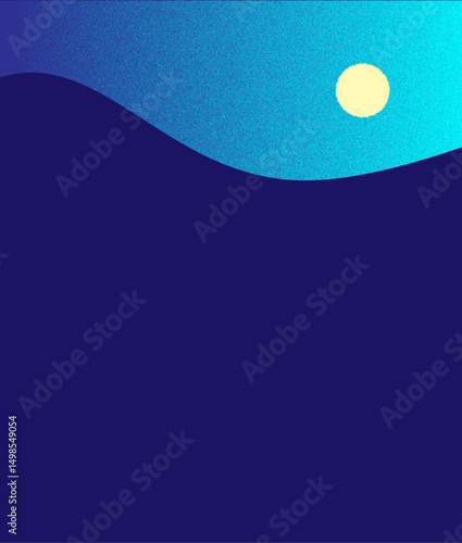 青の月夜コピースペース有りのシンプルベクターイラスト背景