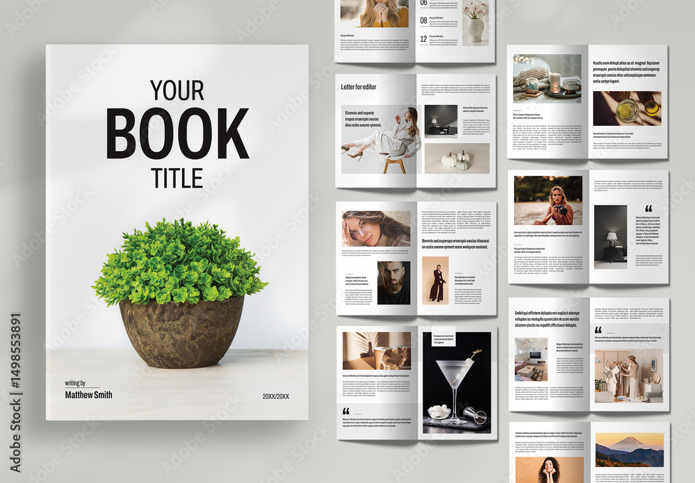 Narrative Reading Book Layout Stock Template | Adobe Stock