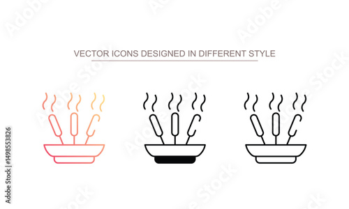 Incense icon design with white background stock illustration