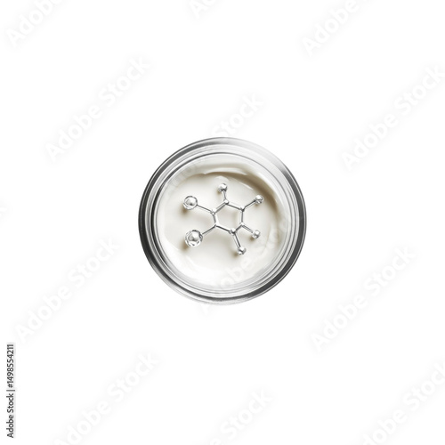 Skincare Cream Jar with Molecular Structure