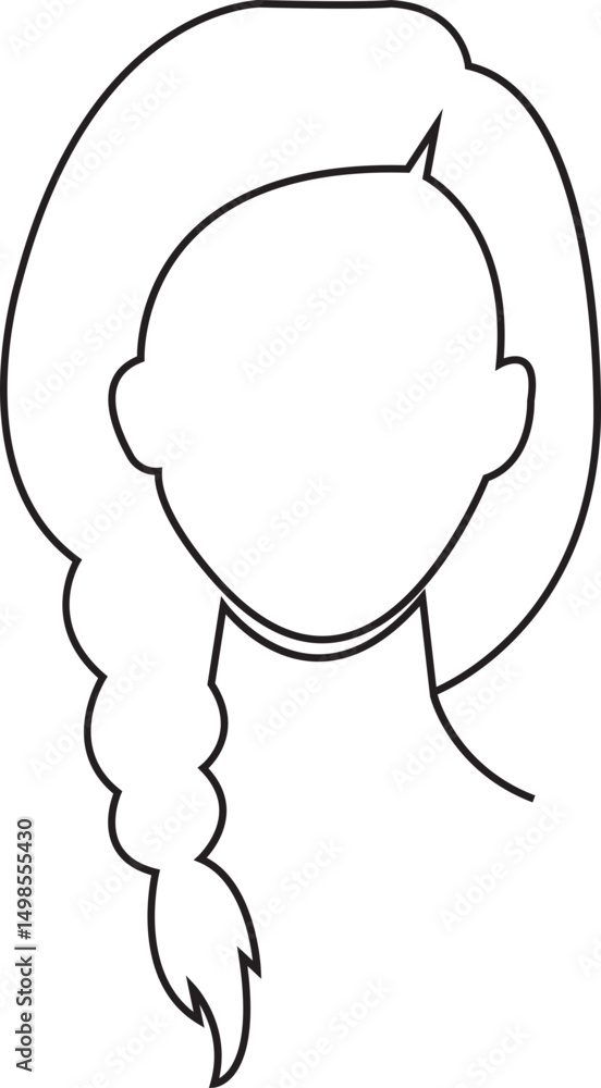 Fototapeta premium Beautiful female hairstyle line icon. Beauty salon fashion and cosmetic sign. A showcase of most exciting modern hair trend created to inspire fresh and bold ideas isolated on transparent background.