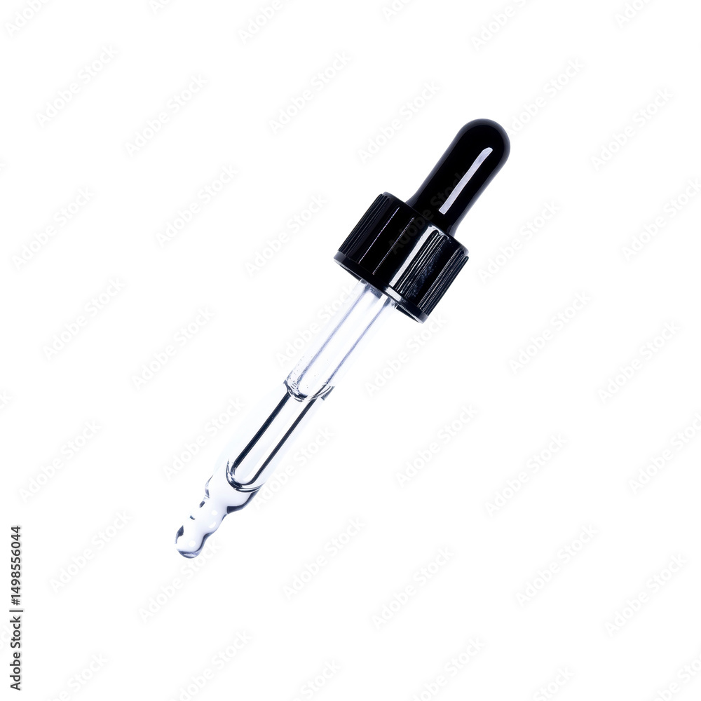 Fototapeta premium Glass Dropper with Black Rubber Bulb - Close-up Studio Shot