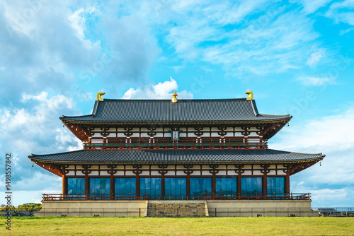 【奈良県】平城宮跡 大極殿と青空の風景