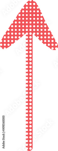 手描きで赤いドット柄の上向き矢印アイコン Adobe Illustrator Artwork