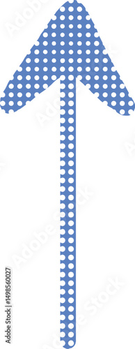 手描きで青いドット柄の上向き矢印アイコン Adobe Illustrator Artwork