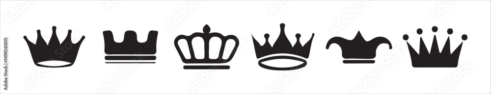 Obraz premium Simple Flat Royal Crown Silhouette