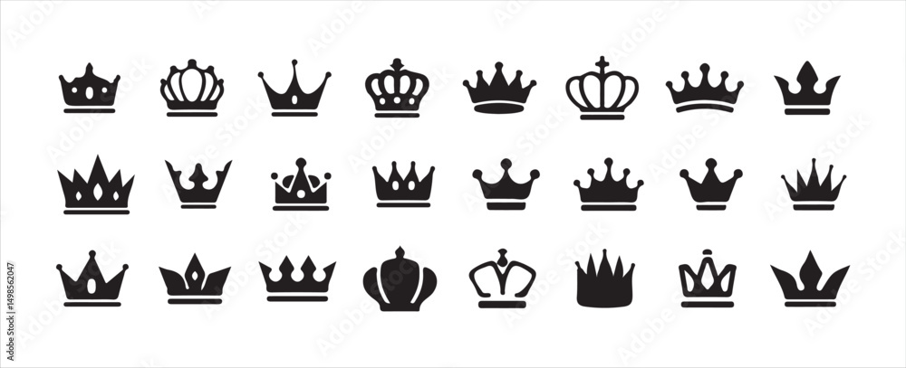 Fototapeta premium Modern Princess Tiara Crown Icon