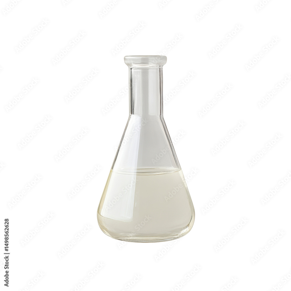 Clear Liquid in Erlenmeyer Flask - Scientific Experiment, Chemistry Lab, Research Concept Clear Liquid in Erlenmeyer Flask - Scientific Experiment, Chemistry Lab, Research Concept