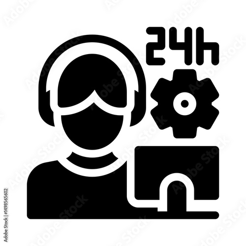 customer service glyph icon